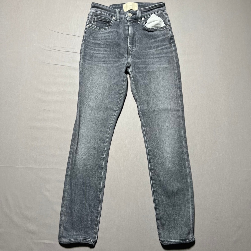 CQY Womens‎ Gray Light Wash 5-Pockets Design Mid Rise Denim Skinny Jeans Size 26